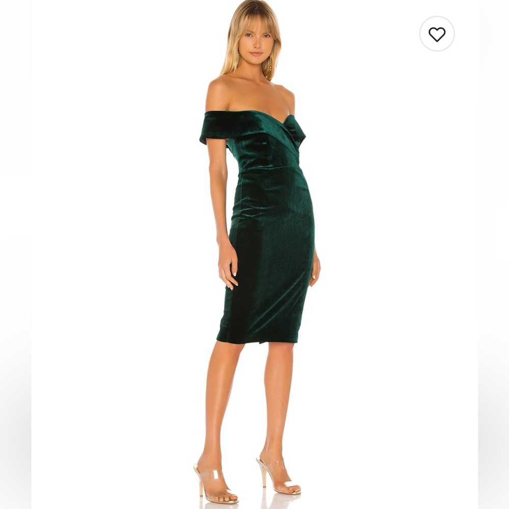 Bardot Bella Velvet Green dress-worn once!